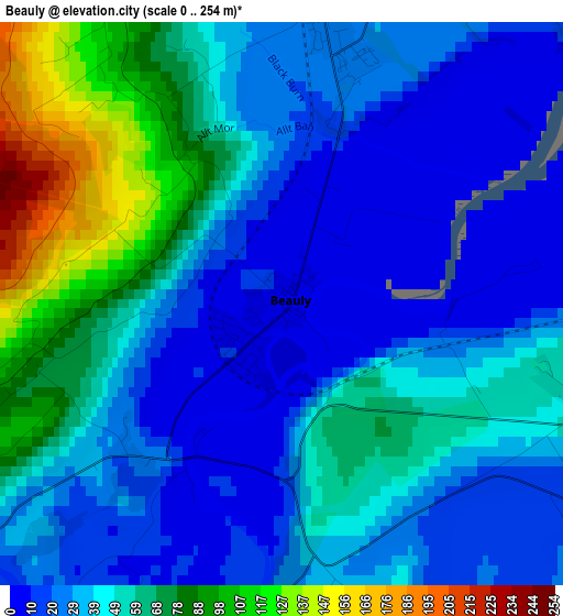 Beauly elevation map