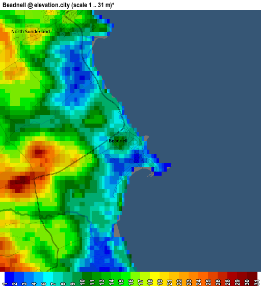 Beadnell elevation map