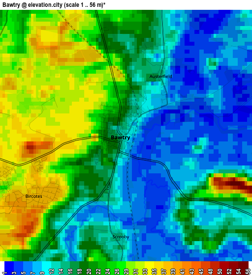 Bawtry elevation map