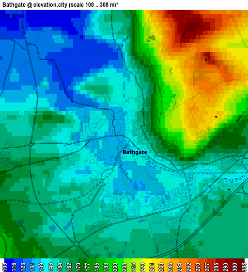 Bathgate elevation map