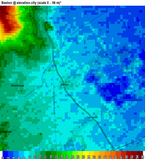 Baston elevation map