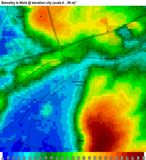 Barnetby le Wold elevation map