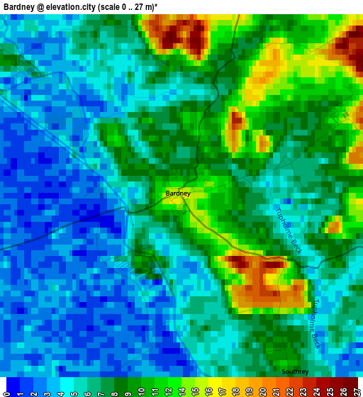 Bardney elevation map