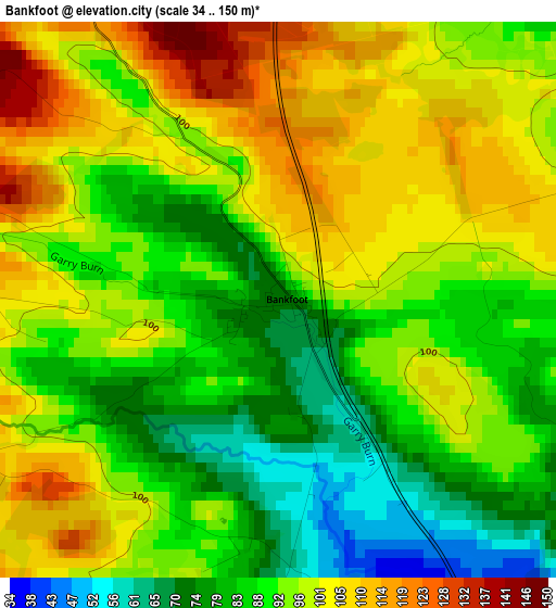 Bankfoot elevation map