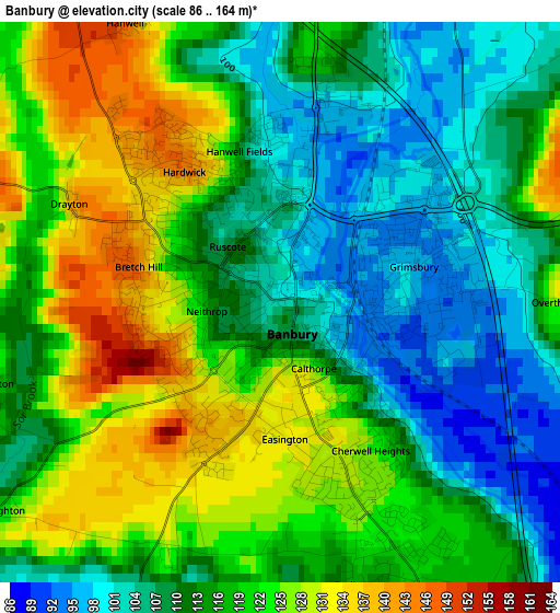 Banbury elevation map