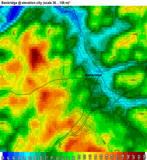 Banbridge elevation map