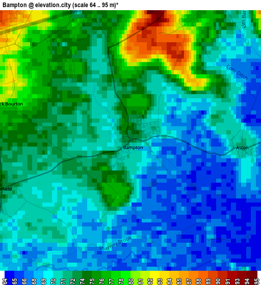 Bampton elevation map