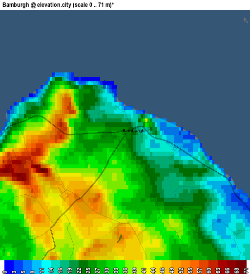 Bamburgh elevation map