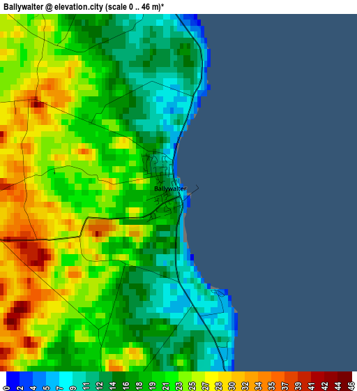 Ballywalter elevation map