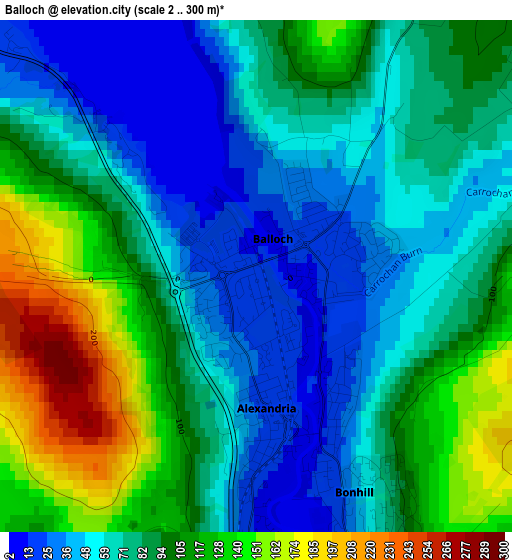 Balloch elevation map