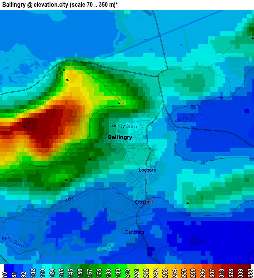 Ballingry elevation map