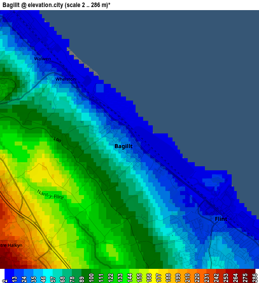 Bagillt elevation map