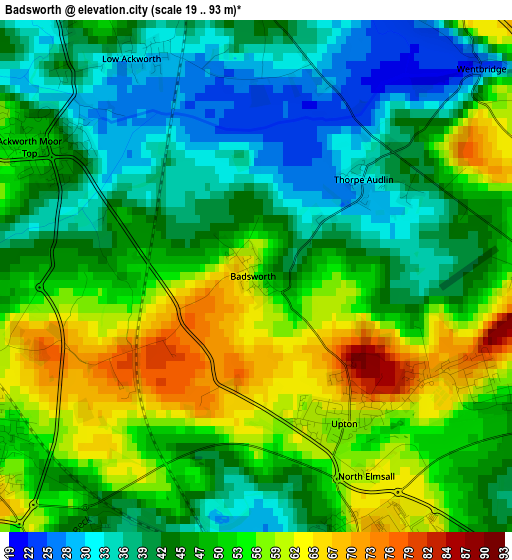 Badsworth elevation map