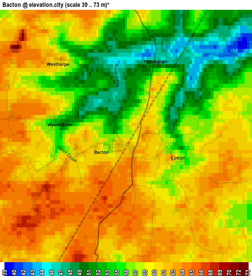 Bacton elevation map