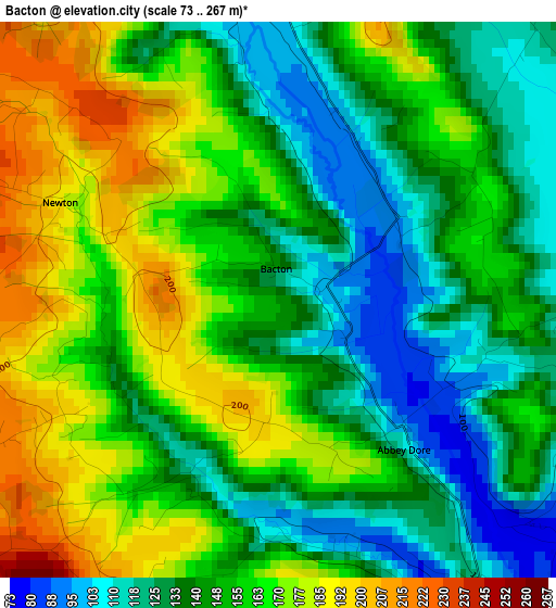 Bacton elevation map