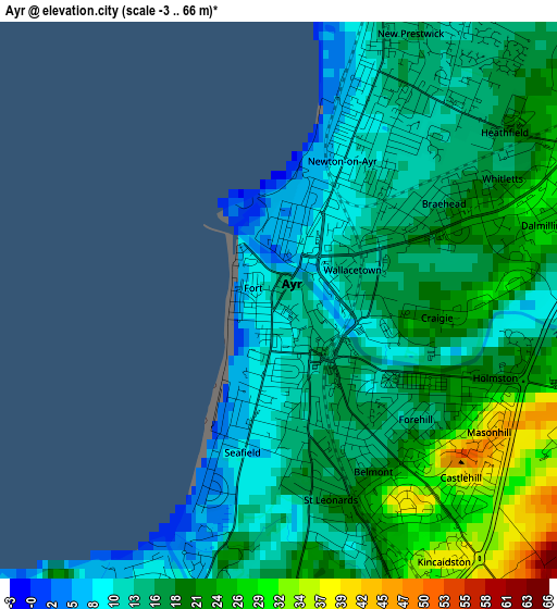 Ayr elevation map