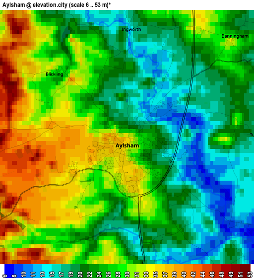 Aylsham elevation map