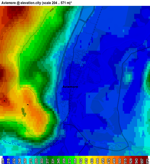 Aviemore elevation map