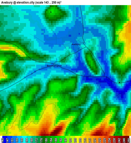 Avebury elevation map