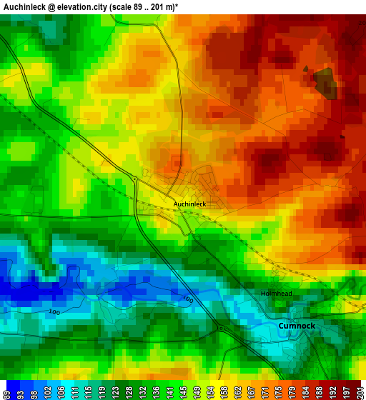 Auchinleck elevation map