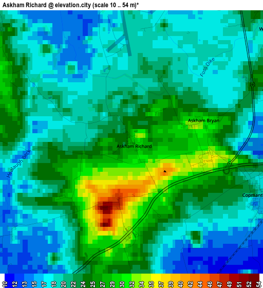 Askham Richard elevation map