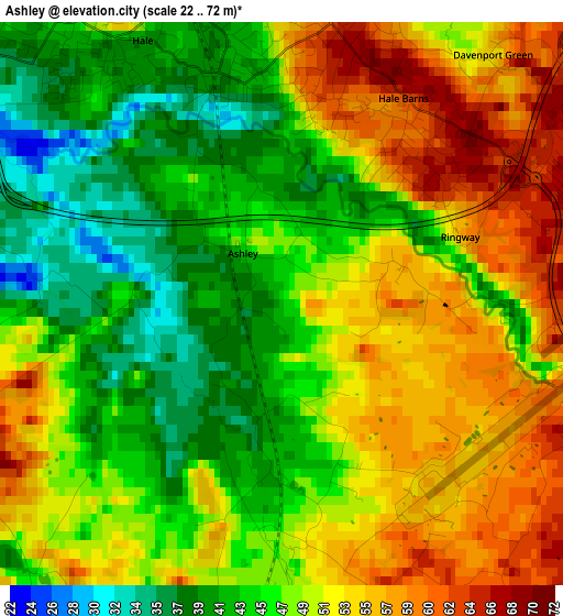 Ashley elevation map