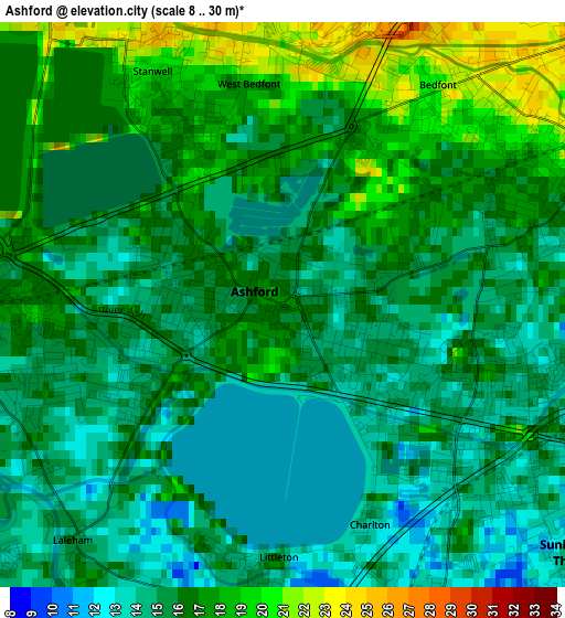 Ashford elevation map