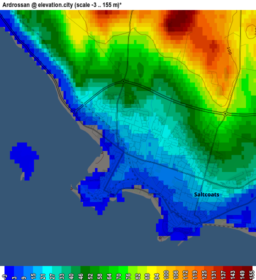 Ardrossan elevation map