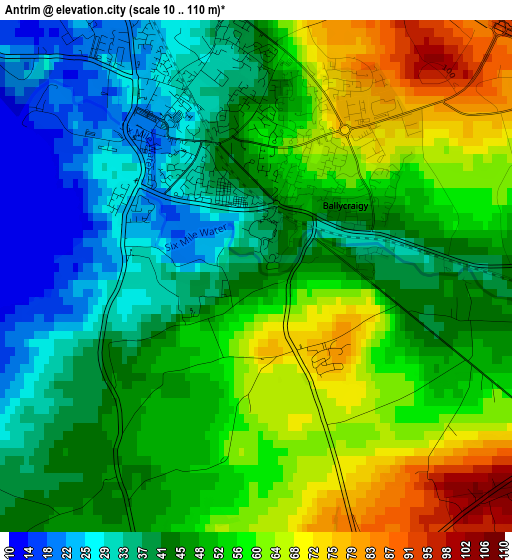 Antrim elevation map