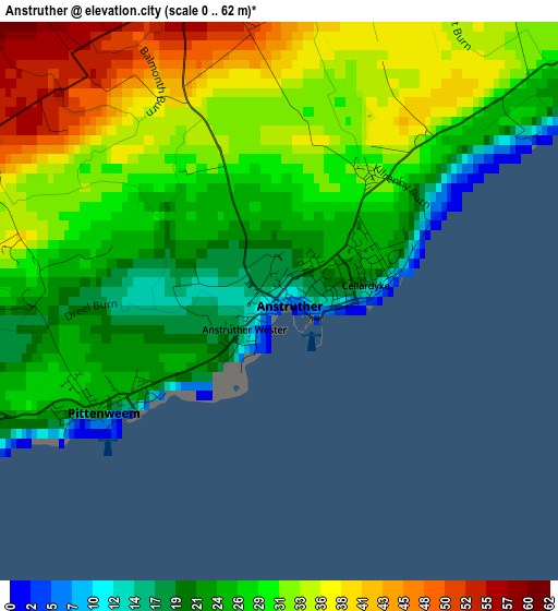 Anstruther elevation map