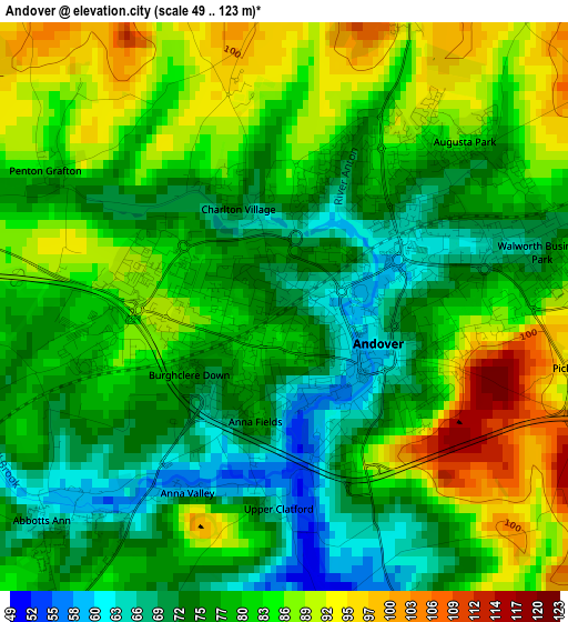 Andover elevation map