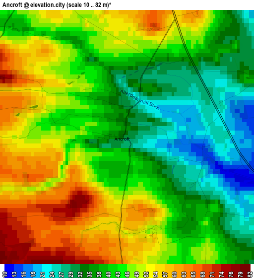 Ancroft elevation map