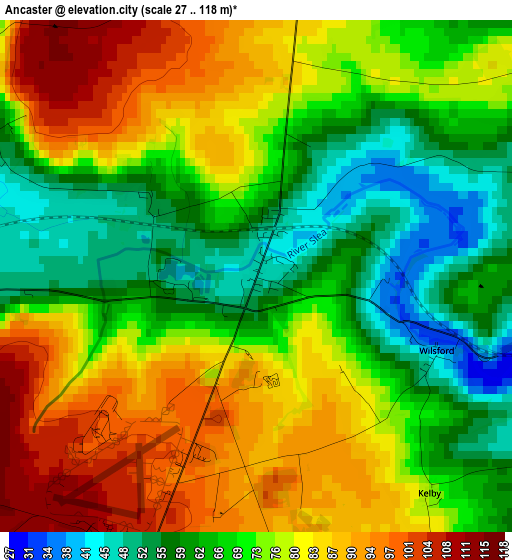 Ancaster elevation map