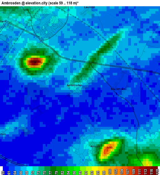 Ambrosden elevation map