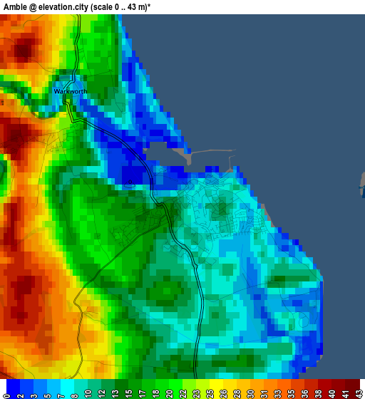 Amble elevation map