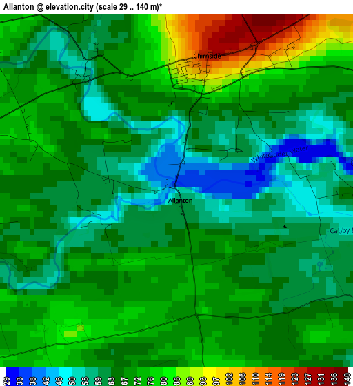 Allanton elevation map