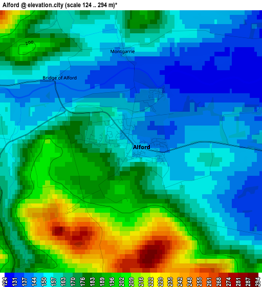 Alford elevation map