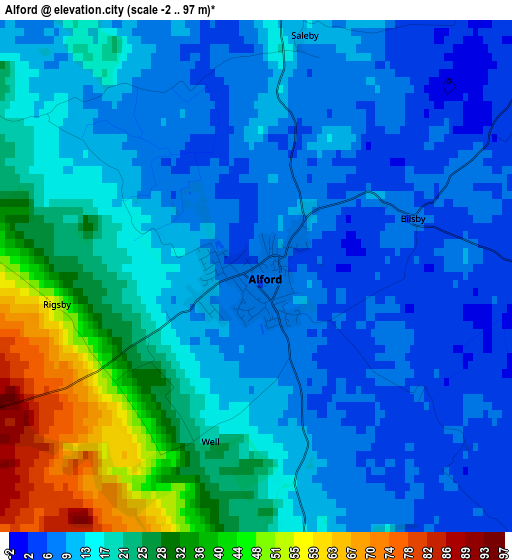 Alford elevation map