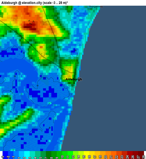 Aldeburgh elevation map