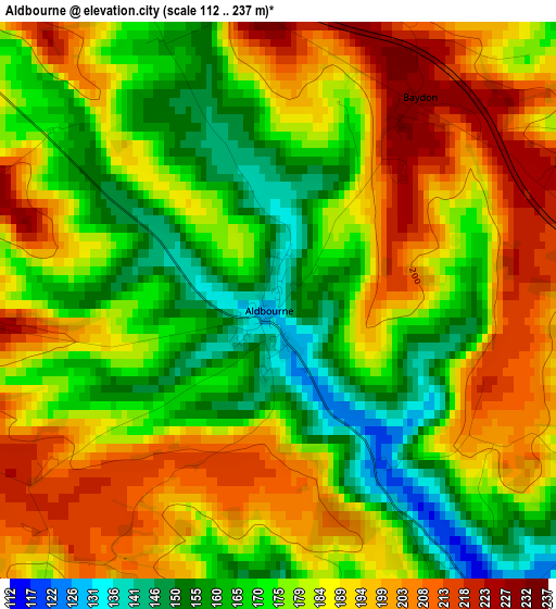 Aldbourne elevation map