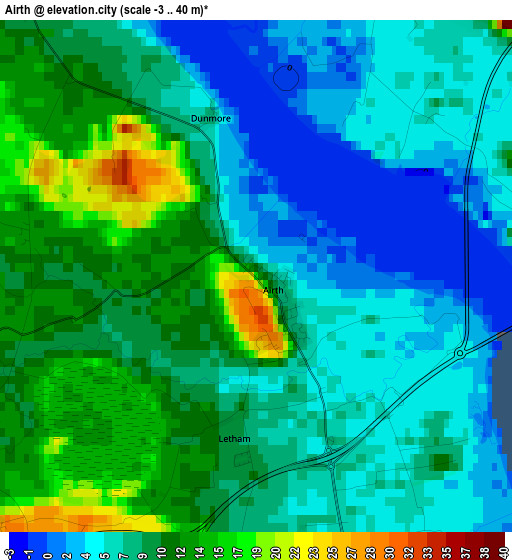 Airth elevation map