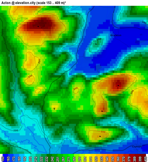 Acton elevation map