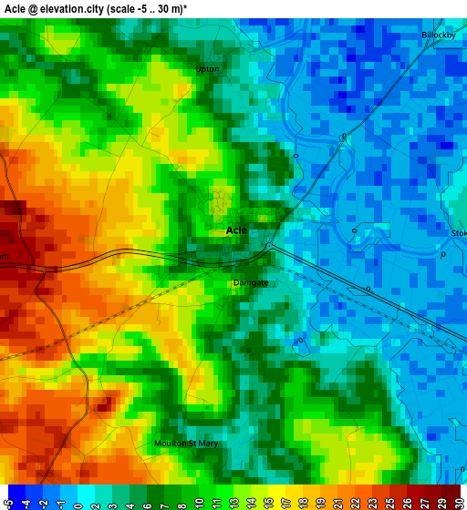 Acle elevation map