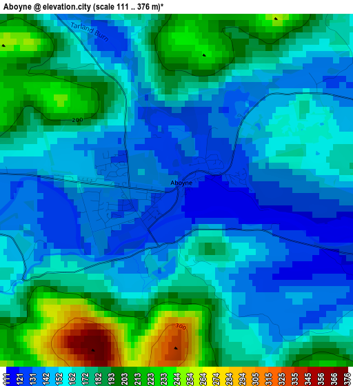 Aboyne elevation map