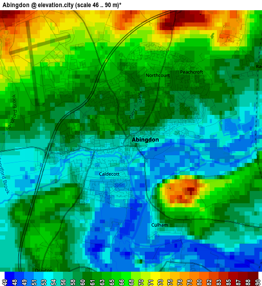 Abingdon elevation map