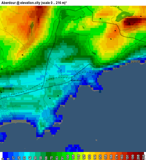 Aberdour elevation map