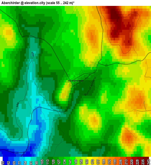 Aberchirder elevation map