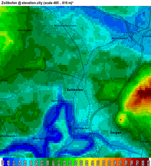 Zollikofen elevation map