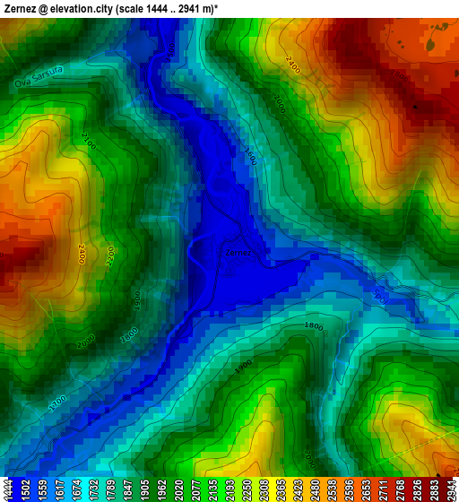 Zernez elevation map