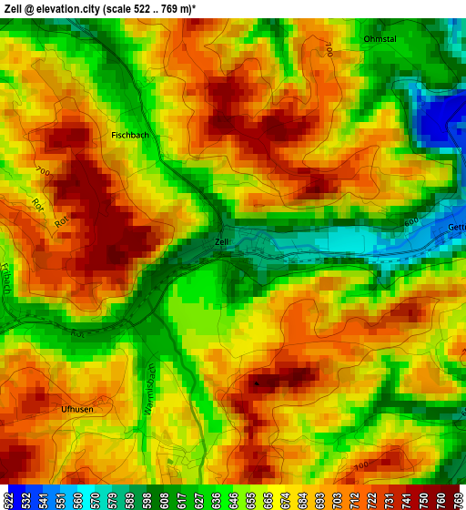 Zell elevation map